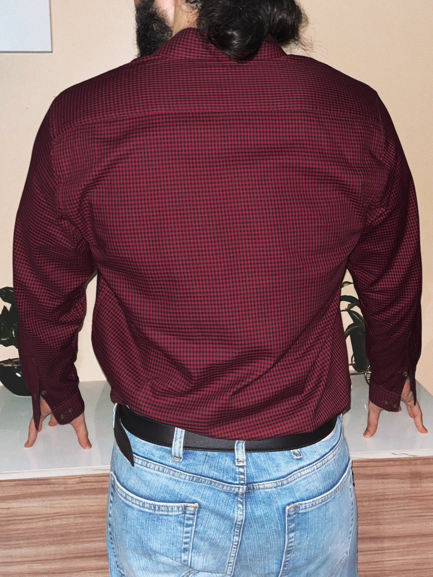 Relaxed Fit Gingham Shirt | Red / Black