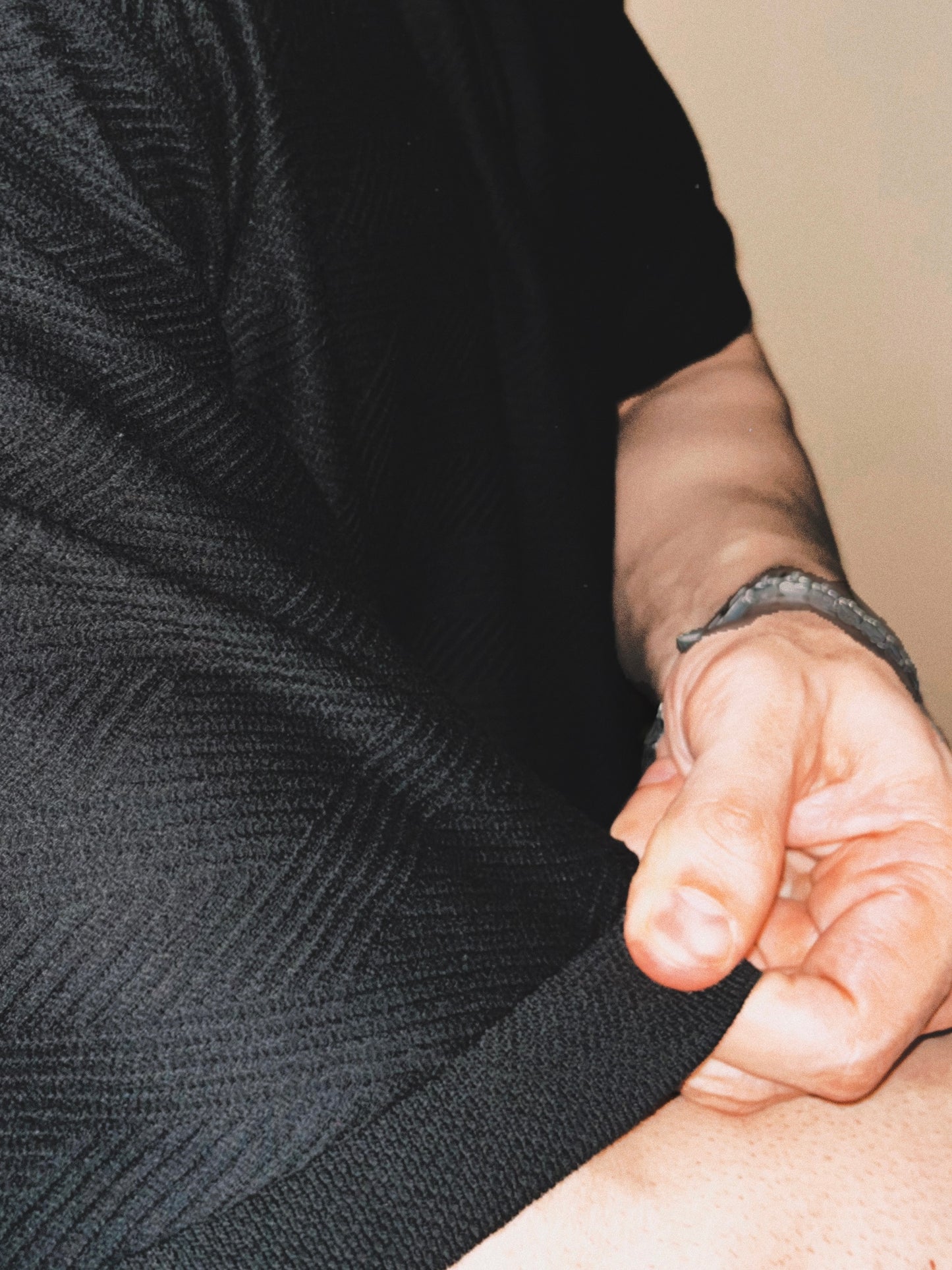 Capo Jacquard Knit Polo | Black