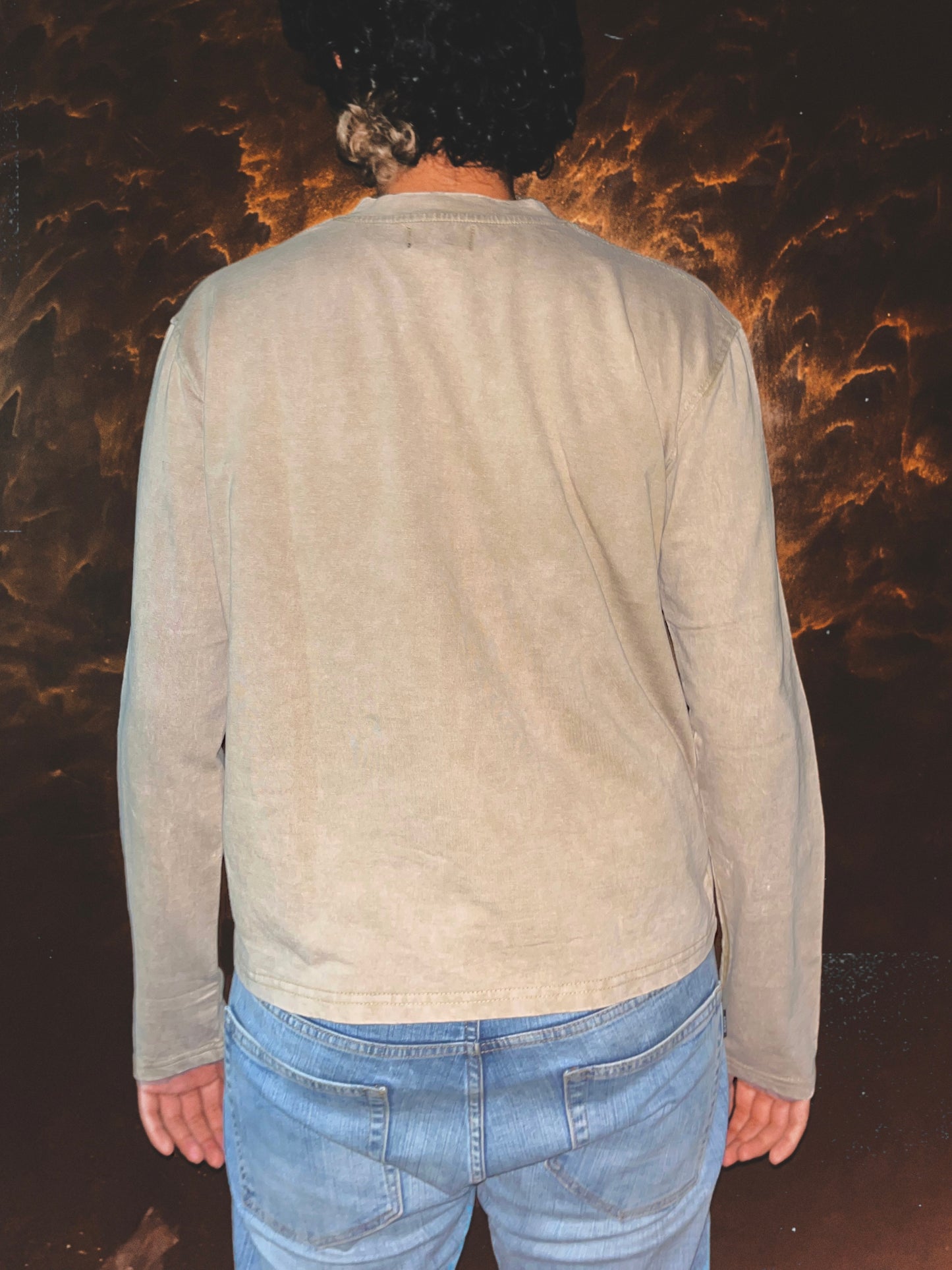 Fadeout V-Neck Cropped T-Shirt | Beige