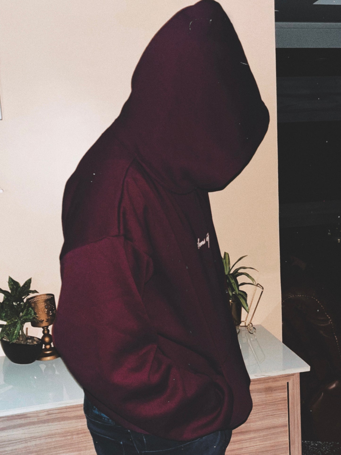 Oversized Wine Hooded Sweatshirt