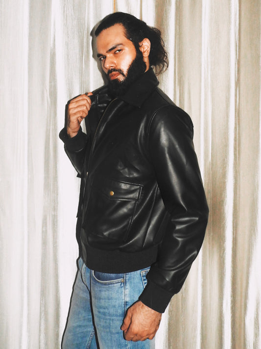 Showtime Faux Leather Flight Jacket