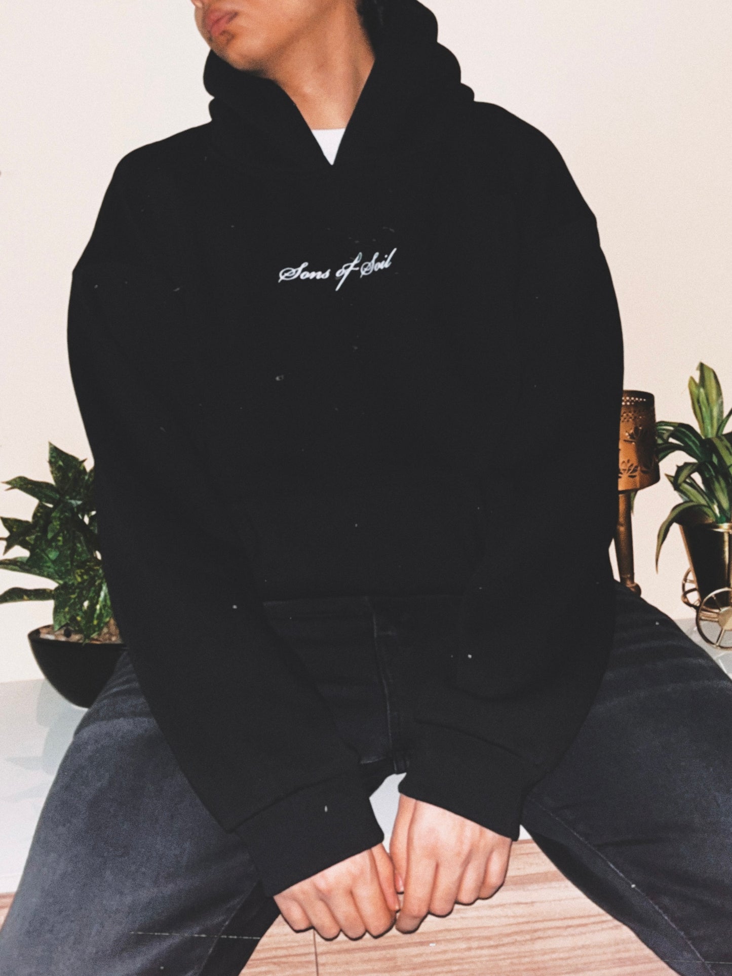 Oversized Black Hooded Sweatshirt