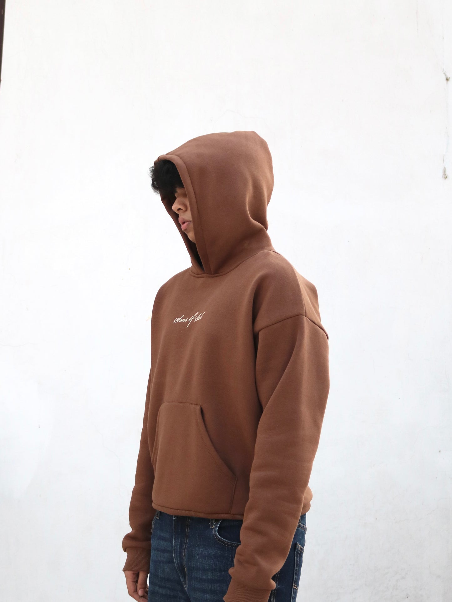 Oversized Brown Hooded Sweatshirt