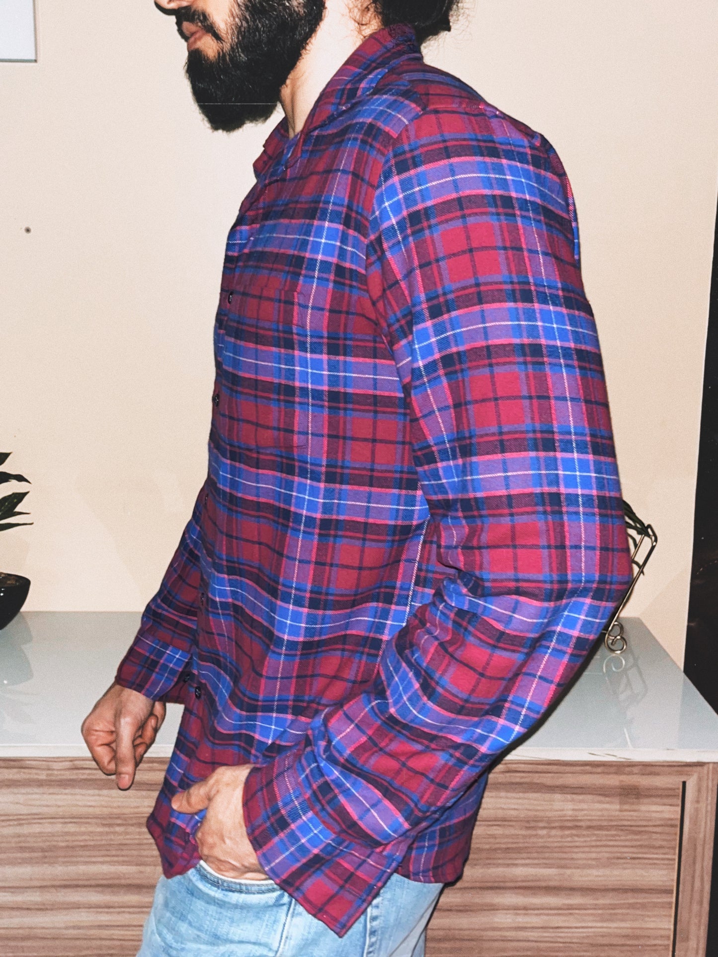 Relaxed Fit Brushed Flannel Plaid Shirt