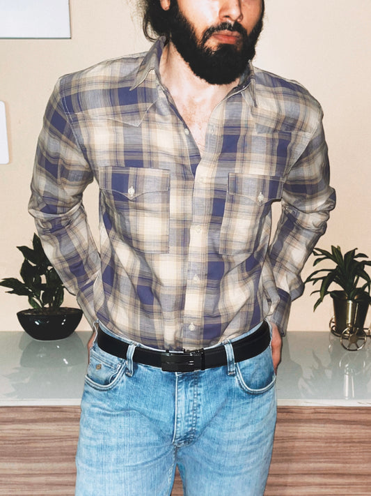Vaquero Relaxed Fit Shirt | Purple / Beige