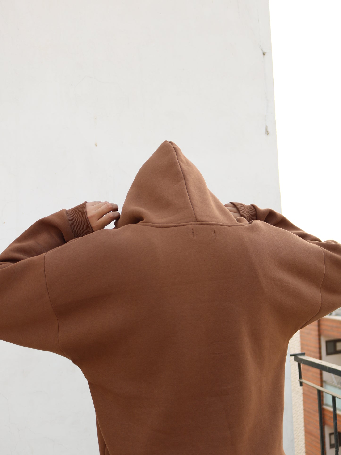 Oversized Brown Hooded Sweatshirt