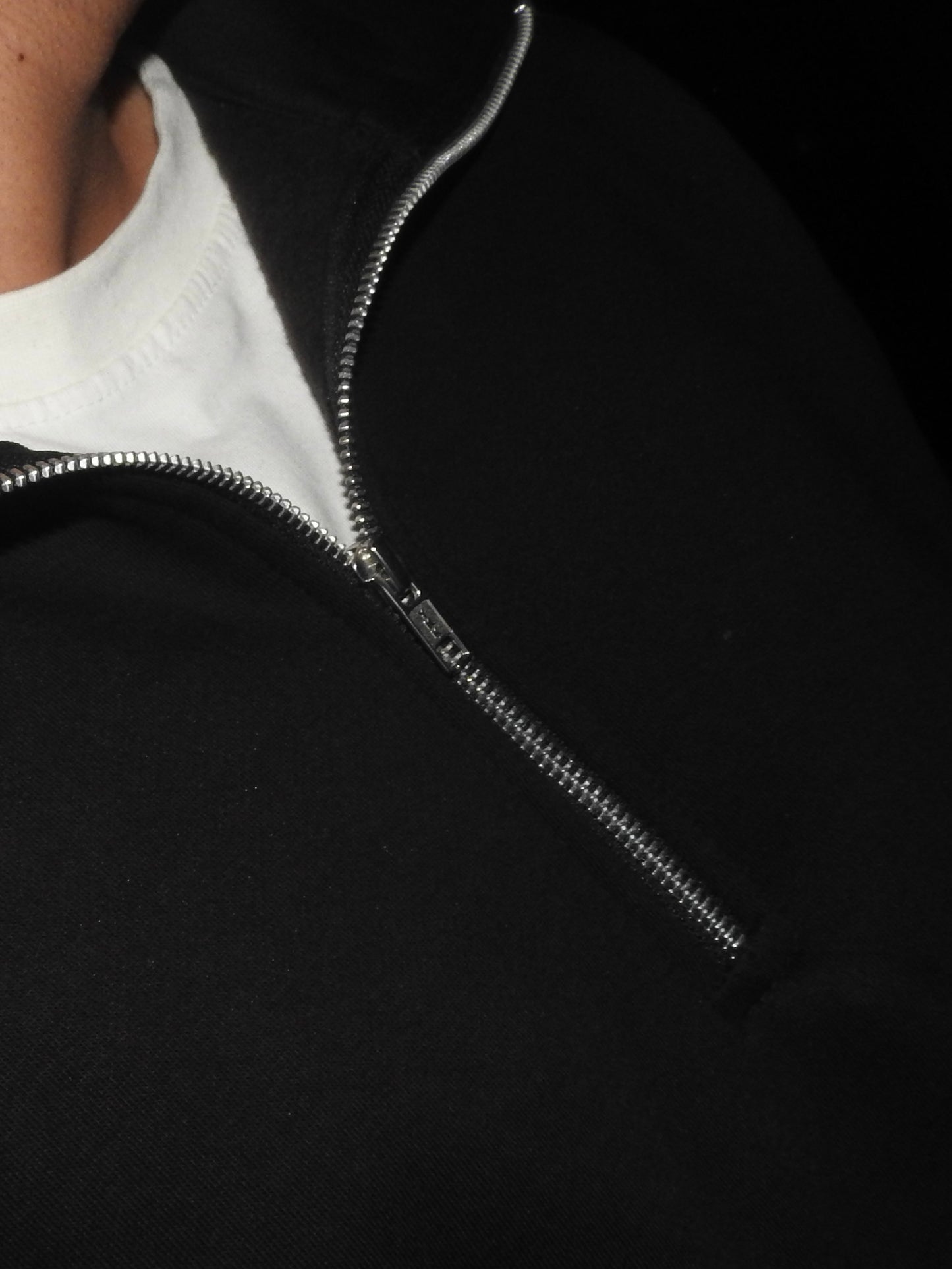 Oversized Half Zip Sweatshirt | Black