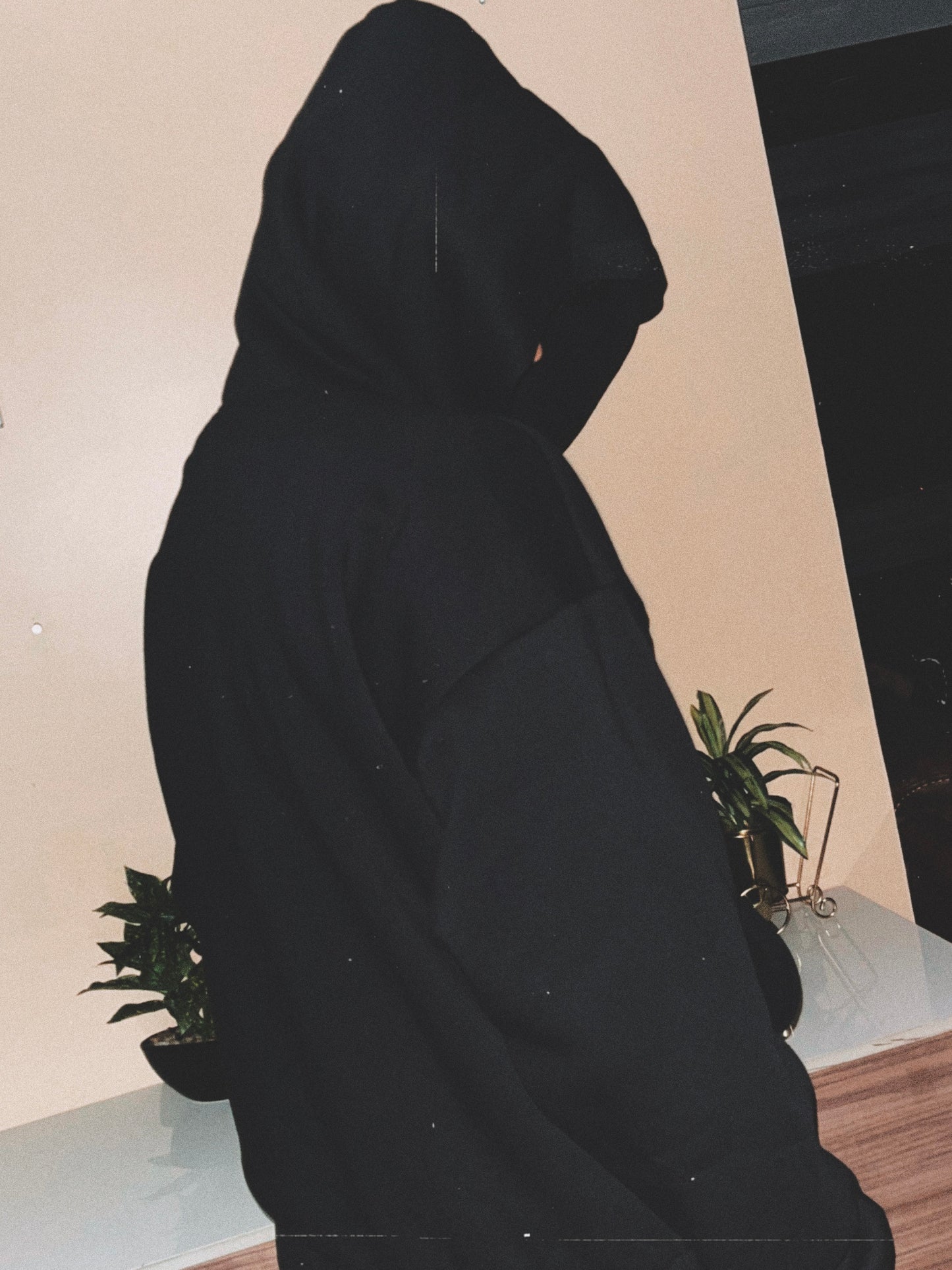 Oversized Black Hooded Sweatshirt