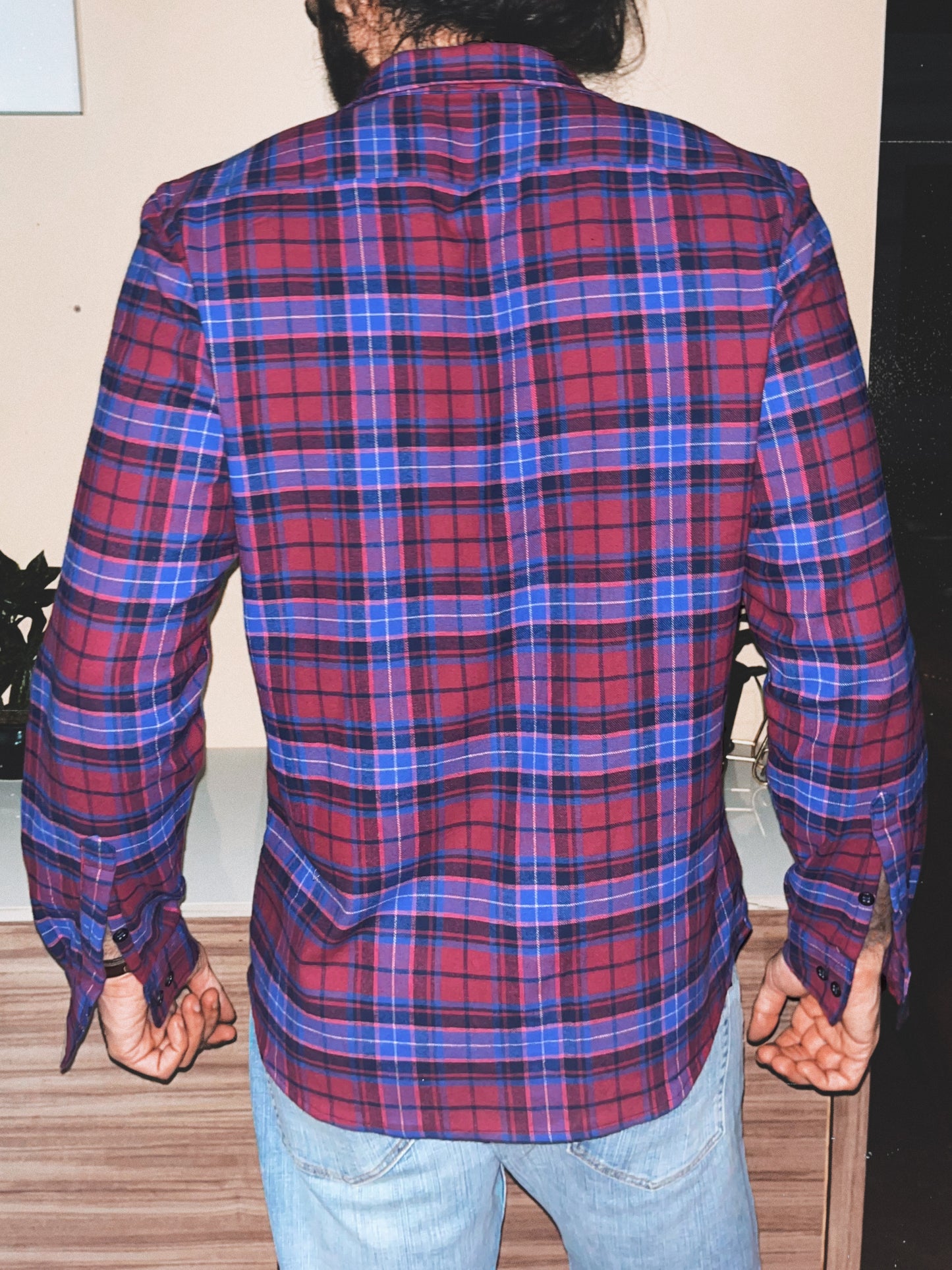 Relaxed Fit Brushed Flannel Plaid Shirt