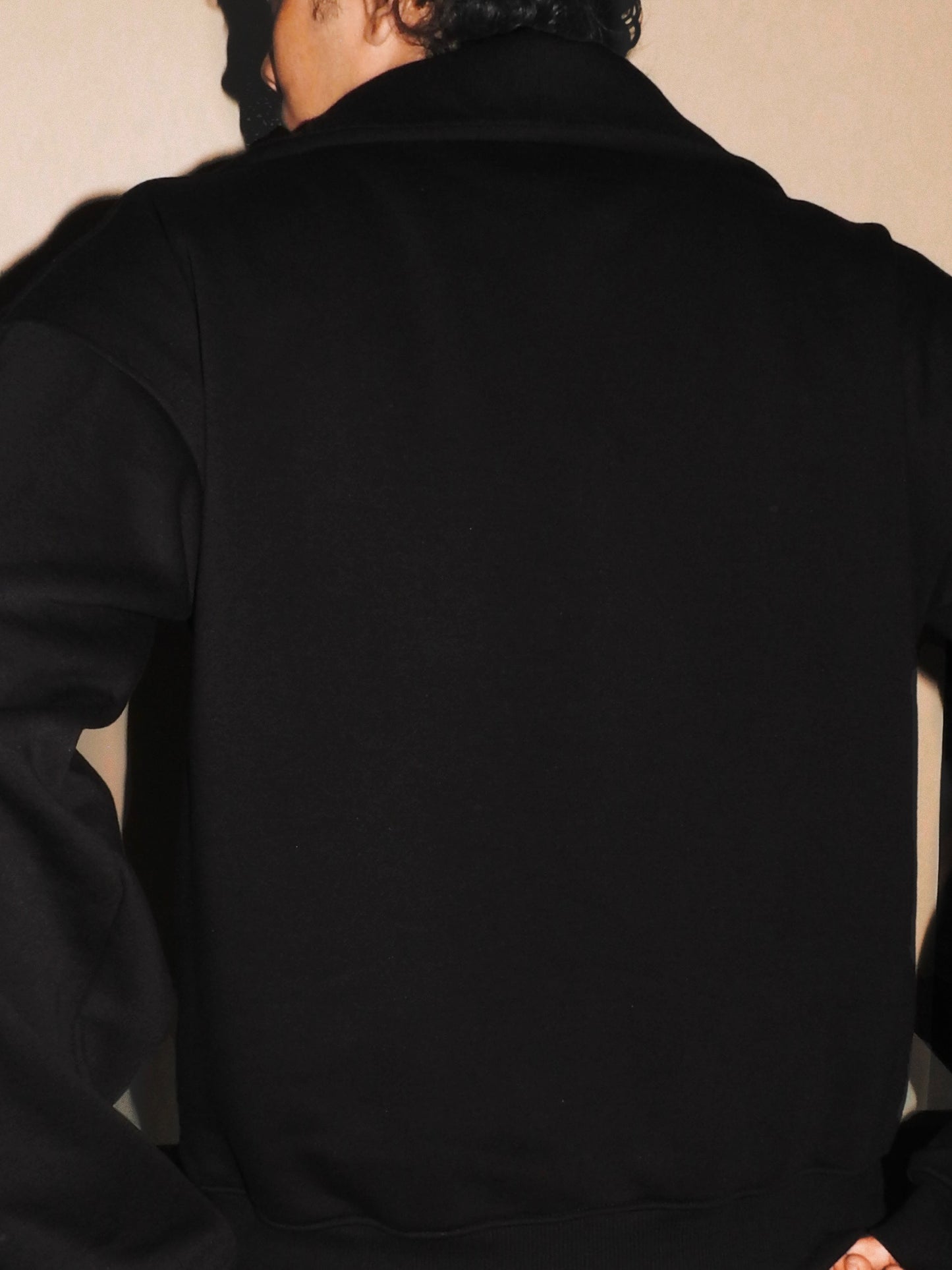 Oversized Half Zip Sweatshirt | Black