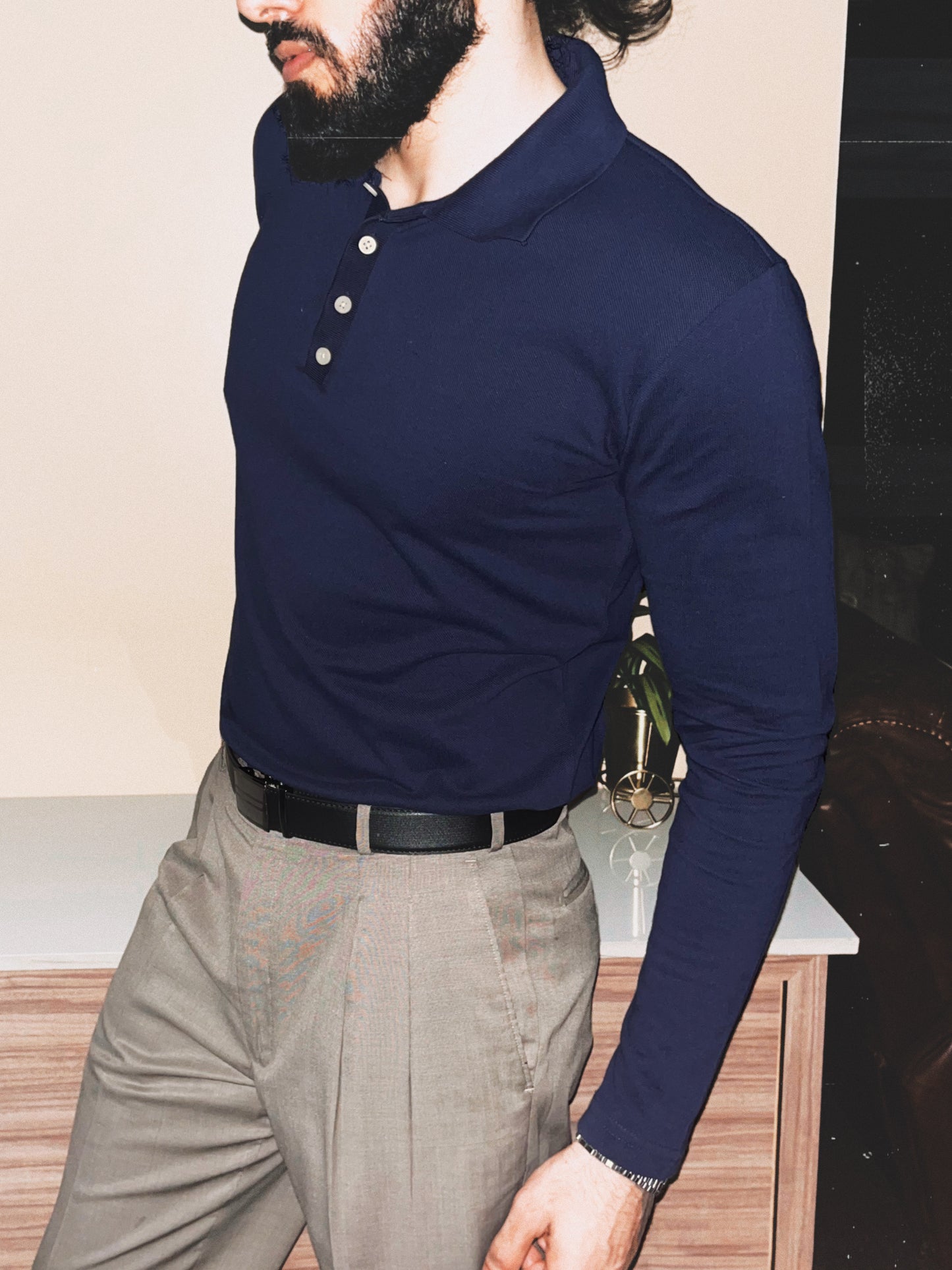 Pique Knit Polo | Navy