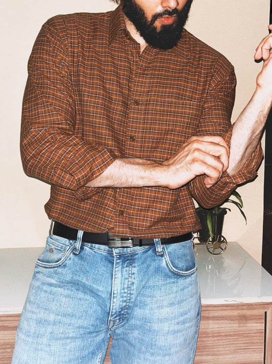 Relaxed Fit Tartan Plaid Shirt | Chestnut