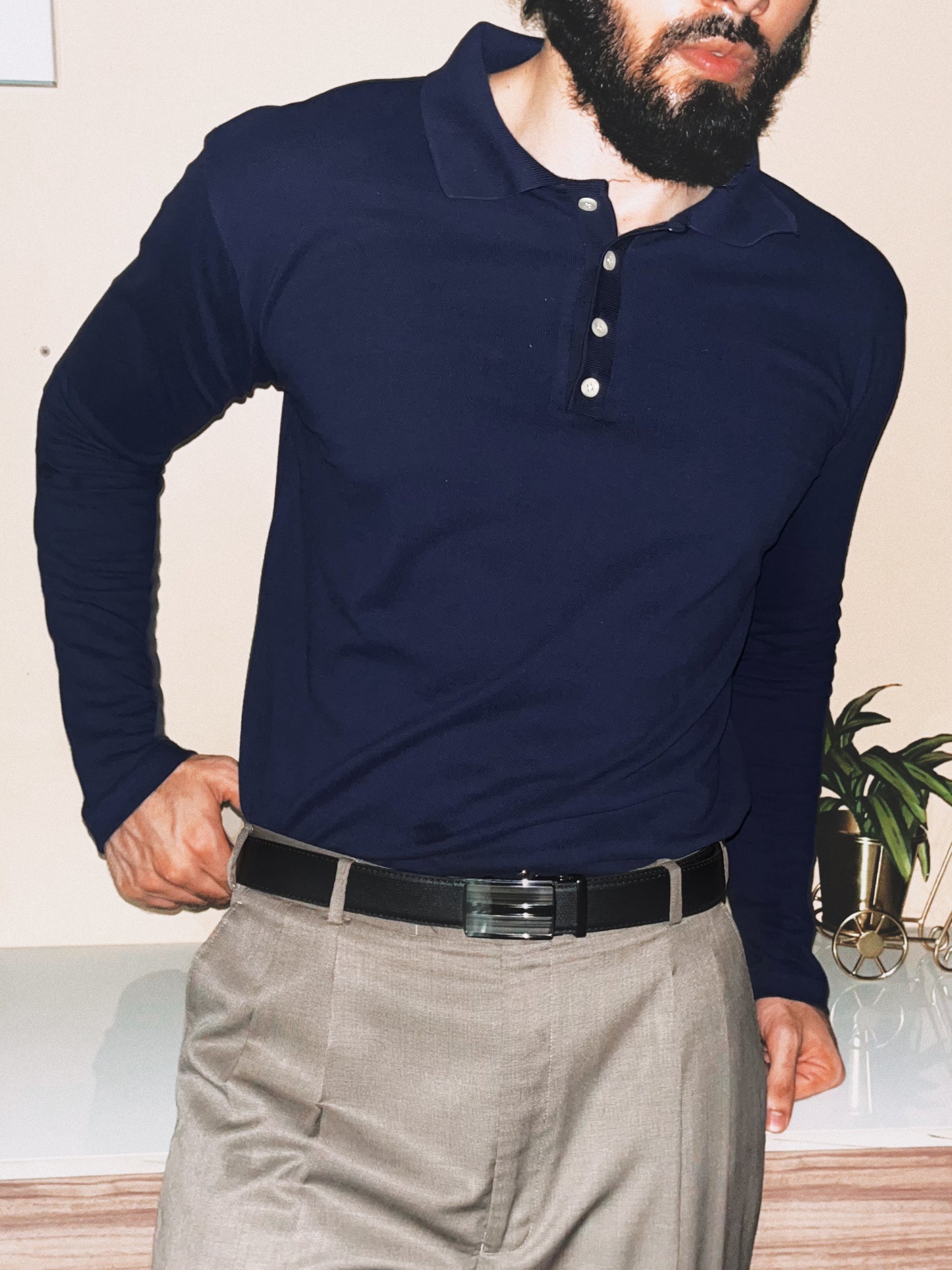 Pique Knit Polo | Navy