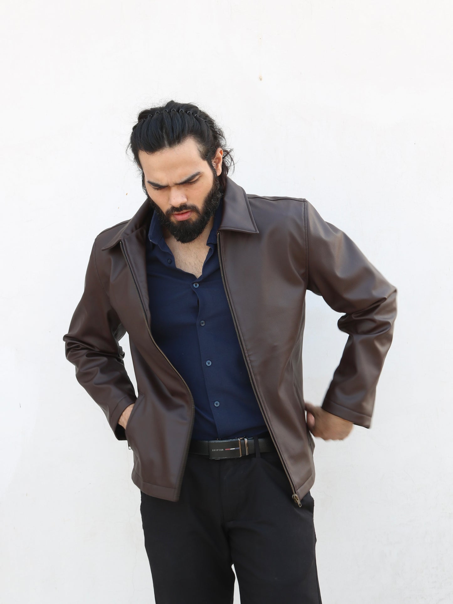 Heavyweight Faux Leather Jacket