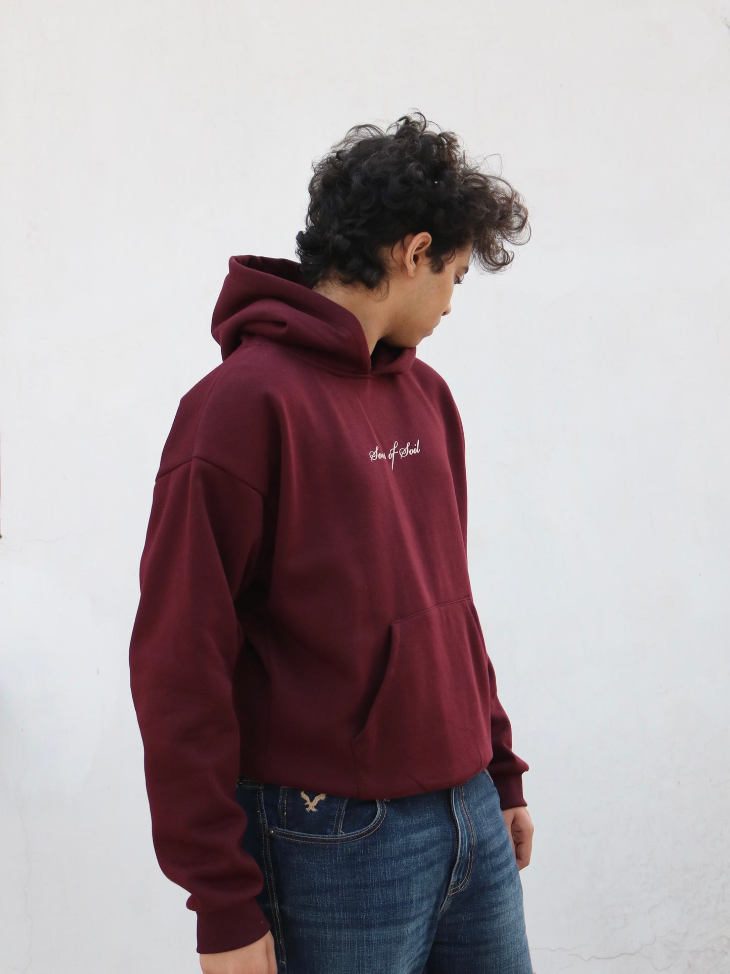 Oversized Wine Hooded Sweatshirt