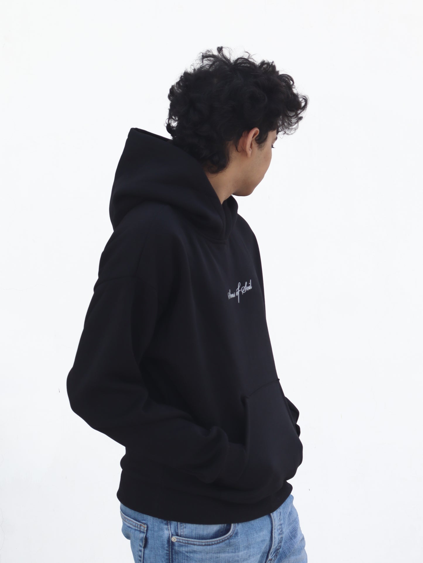 Oversized Black Hooded Sweatshirt