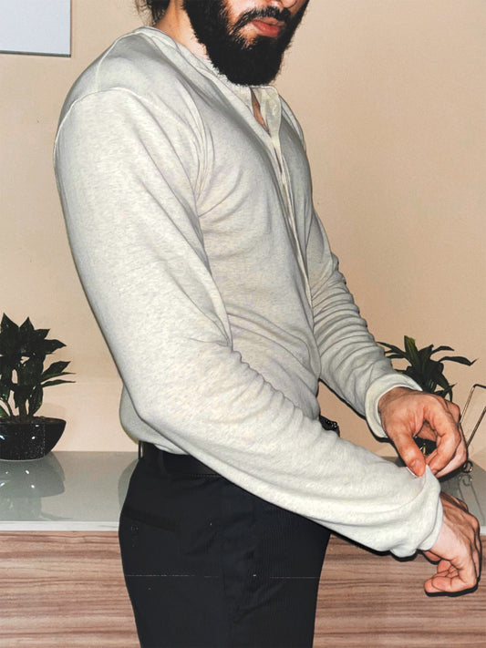 Soldado Ribbed Henley | Dirty Tint Melange
